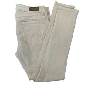 AG Adriano Goldschmied The Legging Ankle Jean 28R Super Skinny Off White Animal